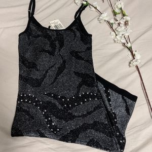 Very Sexy Jet Black/Silver Dress by Guess